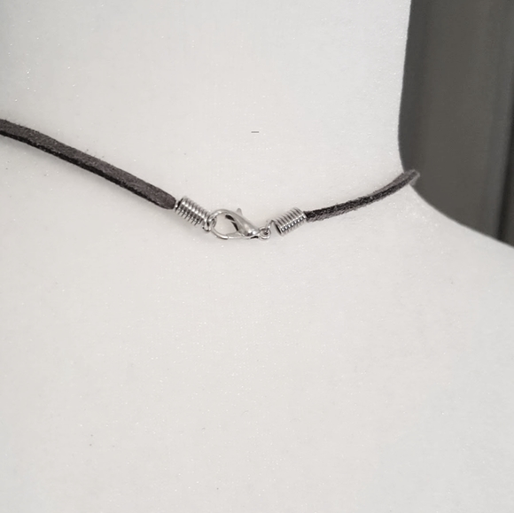 NWOT Eagle on 20" gray leather lace mens necklace - Picture 3 of 5